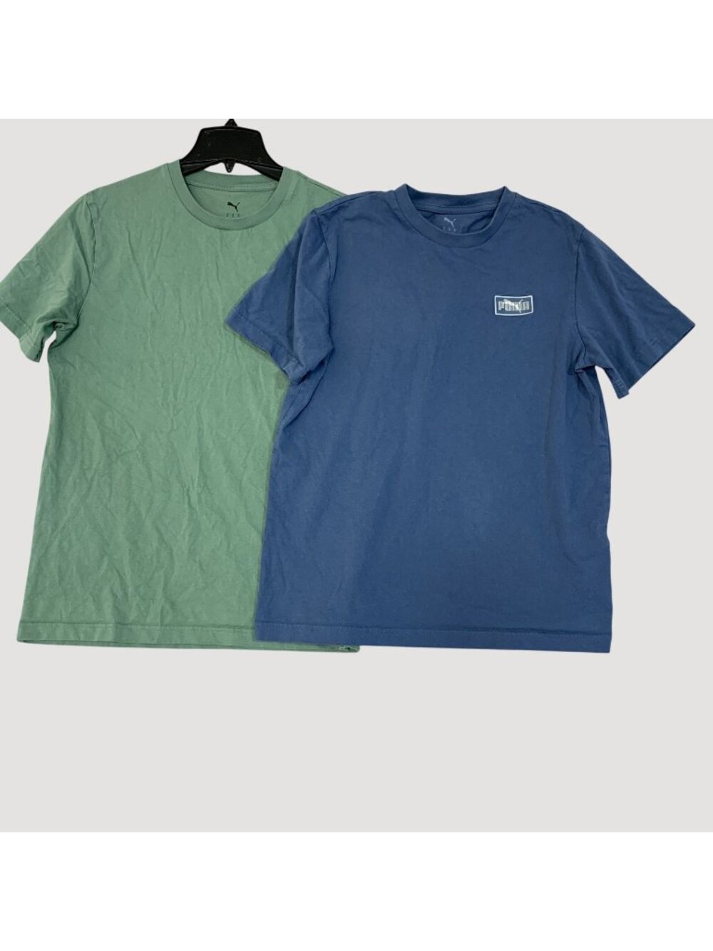 Puma Men's M  T-Shirts Blue & Green Cotton Blend Casual Crewneck